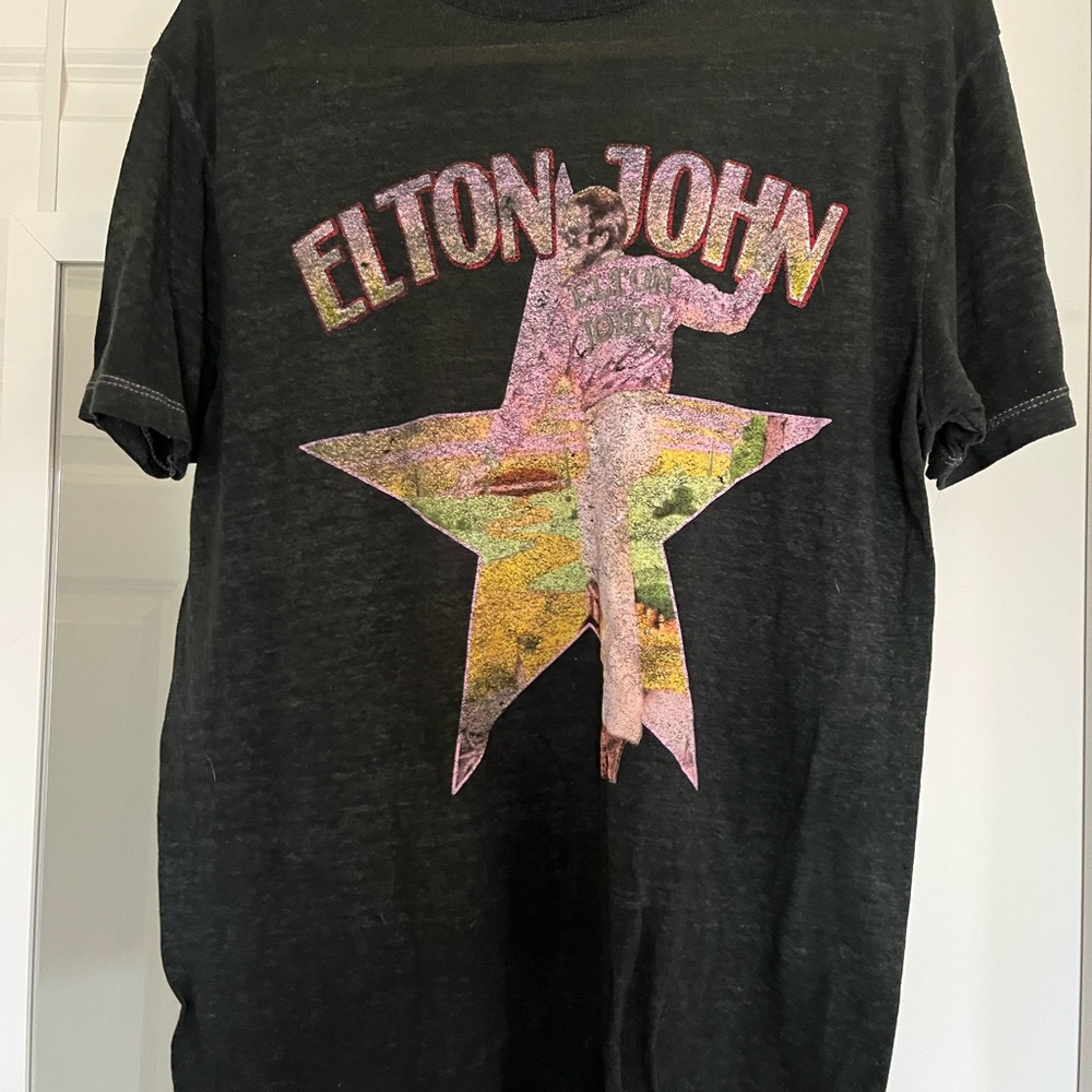 Elton John Graphic Black T-Shirt